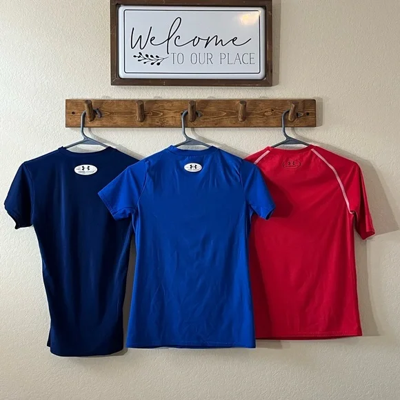 3 Pack Boy Under Armour Men's T-Shirts - Navy, Blue, Red - Picture 2 of 8